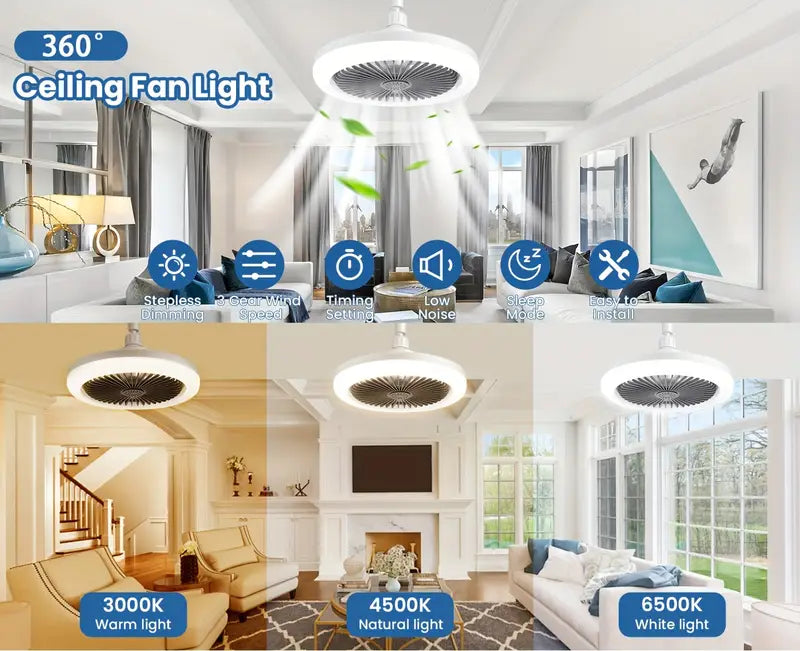 2-in-1 LED Ceiling Fan with Light