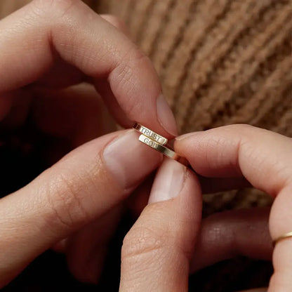 Stainless Steel “Trust God” Open Ring