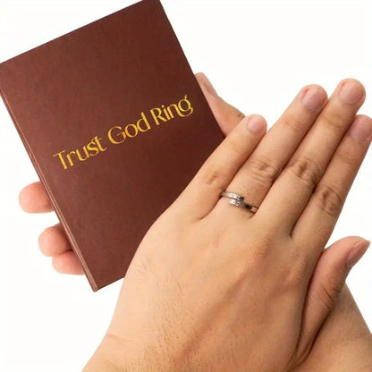 Stainless Steel “Trust God” Open Ring