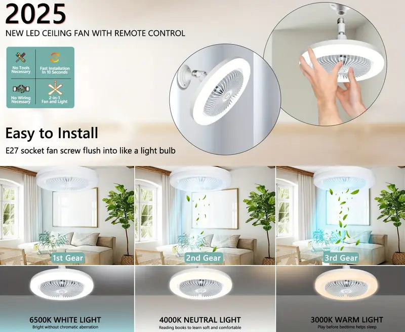 2-in-1 LED Ceiling Fan with Light