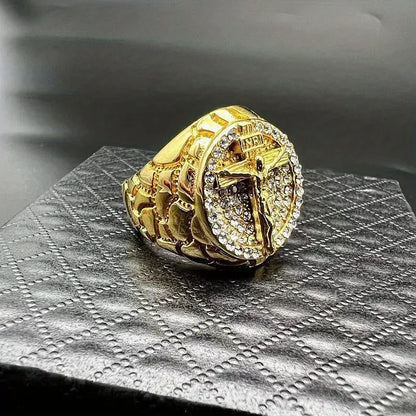 Stainless Steel Hip Hop Cross Ring