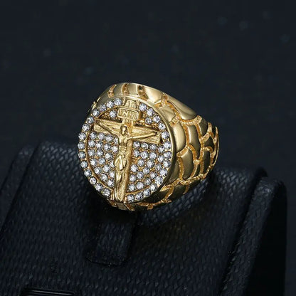 Stainless Steel Hip Hop Cross Ring
