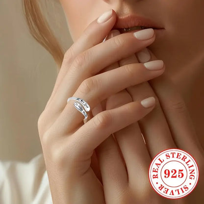 S925 Sterling Silver “God Is With Me” Ring