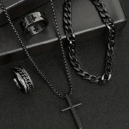 Men’s 3-Piece Cross Jewelry Gift Set