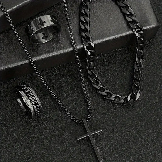 Men’s 3-Piece Cross Jewelry Gift Set