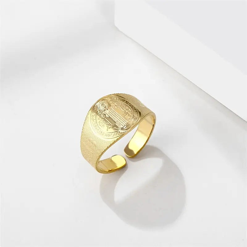 Jesus Christ Stainless Steel Medal Ring