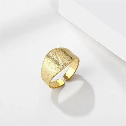 Jesus Christ Stainless Steel Medal Ring