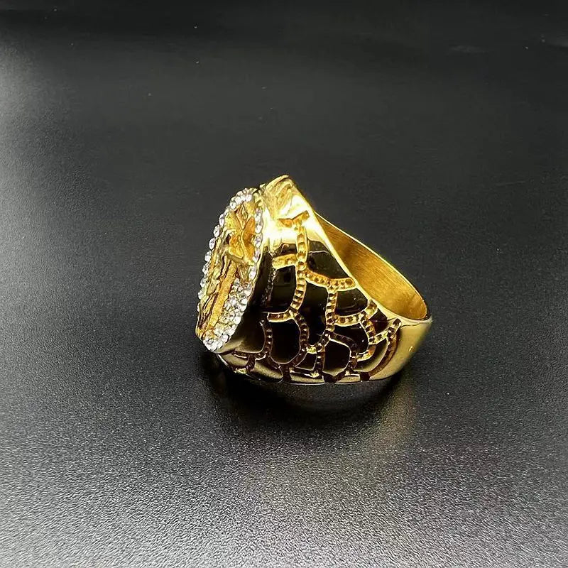 Stainless Steel Hip Hop Cross Ring