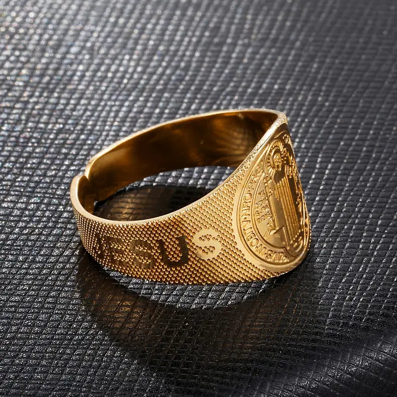 Jesus Christ Stainless Steel Medal Ring