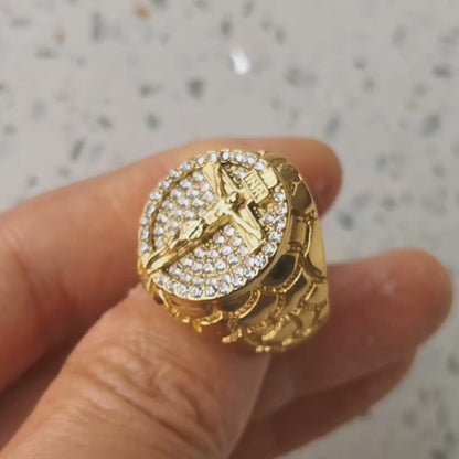 Stainless Steel Hip Hop Cross Ring